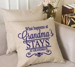 What Happens At Grandma's Throw Pillow Cover, Decorative Case, Decorative Throw Pillow, Gift For Grandma, Personalized Her - thumbnail 1
