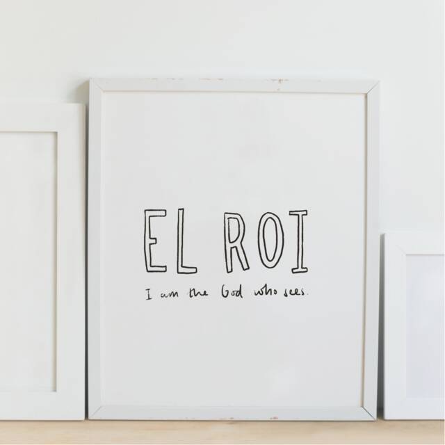 El Roi/God Who Sees Lord Hears Bible Verse Wall Art Christian Recycled Card Kraft Or White - image 1