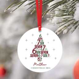 Six Seven Christmas Tree Bauble Decoration - 67 6 7 Kids, Tweens & Teens Stocking Filler 2025 Gen Z Teen Slang - thumbnail 1