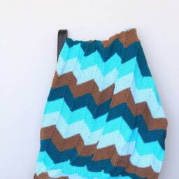 Chevron Knit Baby Blanket Soft Acrylic Nursery Decor - thumbnail 2