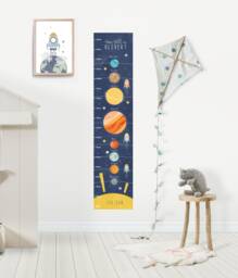 Solar System Height Chart Wall Decal Nursery Space Art