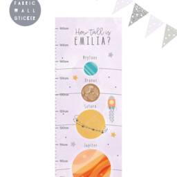 Solar System Height Chart Wall Decal Nursery Space Art - thumbnail 4