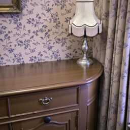 White Paisley Print Fabric Lampshade Handmade in The UK For Table & Floor Standard Lamp Shades, Ceiling Lights, Clip On Wall Lights - thumbnail 3