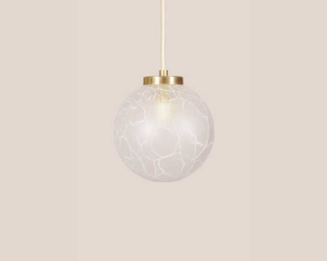 Ksenija Vintage Pendant Light Mcm Hanging Handcrafted Glass Lamp Retro Ceiling Fixture Yugoslavia Gold Brass - image 1