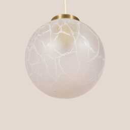 Ksenija Vintage Pendant Light Mcm Hanging Handcrafted Glass Lamp Retro Ceiling Fixture Yugoslavia Gold Brass - thumbnail 3