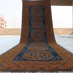 3'0x9'7 Ft Afghan Yellowish Runner Rug, Handmade New Akhcha Turkmen Color Livingroom Rug, Stair Office - thumbnail 4