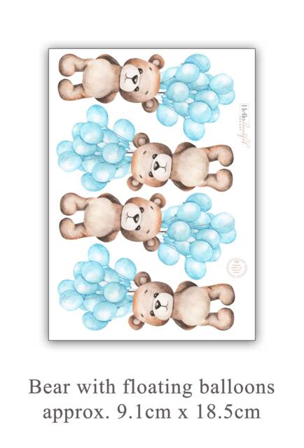 Teddy Bear Air Balloon Wall Decals Nursery Decor Stickers - image 1