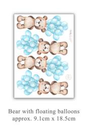 Teddy Bear Air Balloon Wall Decals Nursery Decor Stickers - thumbnail 1