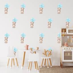 Teddy Bear Air Balloon Wall Decals Nursery Decor Stickers - thumbnail 2