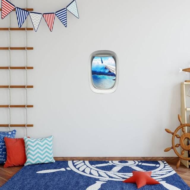 Airplane Decal Window Aerial View Scenic Beach Vinyl Wall Art - Vwaq Pw22 - image 1