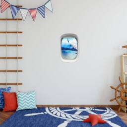 Airplane Decal Window Aerial View Scenic Beach Vinyl Wall Art - Vwaq Pw22 - thumbnail 1