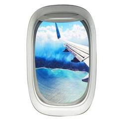 Airplane Decal Window Aerial View Scenic Beach Vinyl Wall Art - Vwaq Pw22 - thumbnail 2