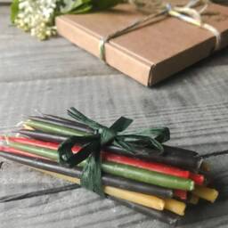Colorful Bday Beeswax Candle Set Of 30/Hand-Dipping Thin 100% Natural Candles/Hand-Dipping Bees Wax Candles in Colors - thumbnail 2