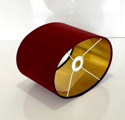 New Luxury High Quality Burgundy Red Velvet Fabric Lamp Shade Oval Shape Oval Metallic Lining