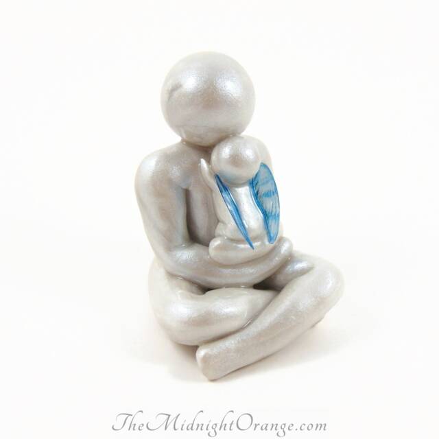 Daddy & Baby Angel Sculpture Bereaved Father Memorial Gift - image 1