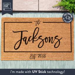 Custom Family Name Doormat - New Home Gift Wedding Personalized D??cor Realtor Welcome Porch Decoration - thumbnail 1