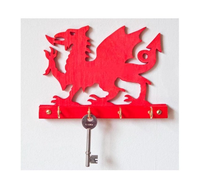 Welsh Dragon Key Hook, Dog Lead Hanger Handmade