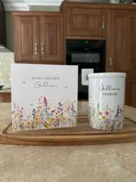 Personalised Ceramic Vase Wildflower Design, Custom Text, Floral Birthday Gift For Mum, Friend, Daughter - thumbnail 1