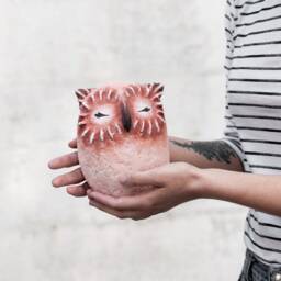Owl - Animal Head Wall Hanging Boho Decor Kids Gift - thumbnail 3