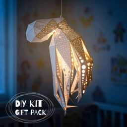 Bubble Octopus Lamp - Diy Night Light Papercraft Kit Pinpoint Dot Paper Lantern Nursery Bedroom Decor - thumbnail 2