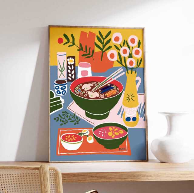 Vietnamese Food Poster, Pho Vietnam Print, Dinner Table Kitchen Decor, Poster - image 1