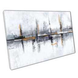 Abstract Black Gold Grey Canvas Print Textured Minimalism Wall Art For Home Office Decor - thumbnail 1