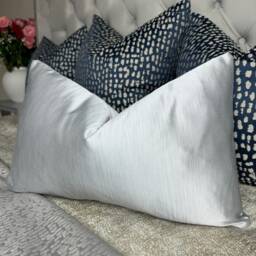 Silver Cushion Cover Designer Guild Duchess Textured Satin Look Luxury Cover, Throw Pillow, Elegant Plain Pillow Double Sided - thumbnail 4