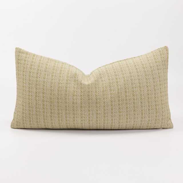 Rustic Pastel Lime Green Cotton Lumbar Pillow Cover, Kapok Insert - image 1
