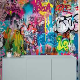 Graffiti Wall Mural, Urban Street Art Wallpaper, Peel & Stick - thumbnail 3