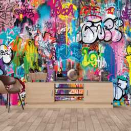 Graffiti Wall Mural, Urban Street Art Wallpaper, Peel & Stick - thumbnail 2