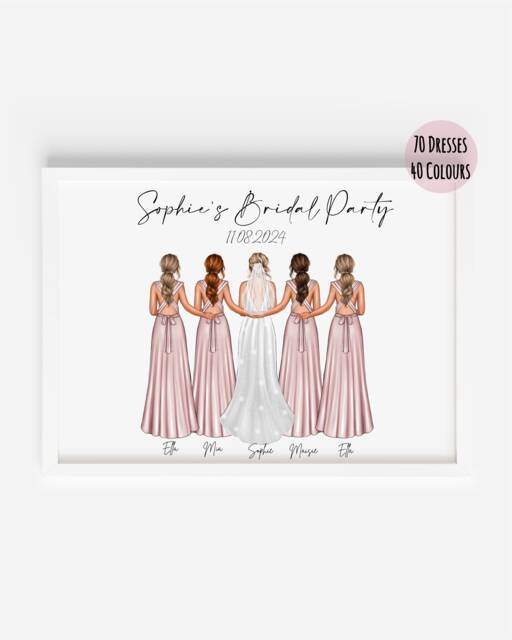 Personalised Bridesmaid Print, Bridal Party Gift For Bridesmaid, Bride From Maid Of Honour - image 1