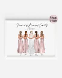 Personalised Bridesmaid Print, Bridal Party Gift For Bridesmaid, Bride From Maid Of Honour - thumbnail 1