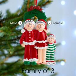 Personalised Christmas Tree Decoration Ornament - Wreath Family - thumbnail 2