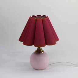 Wine Red Fabric Lamp Handmade Ceramic Base Table Lamp-132# - thumbnail 3