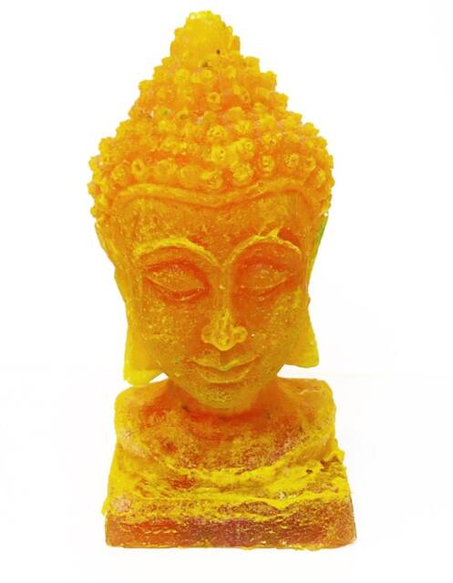 Red & Yellow Tibetan Female Buddha Head, Resin
