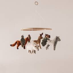 Forest Mobile. Forest Animals. Fox Fawn Baby Mobile. Made in France. Nursery Baby Shower Gift. Birth Registry - thumbnail 2