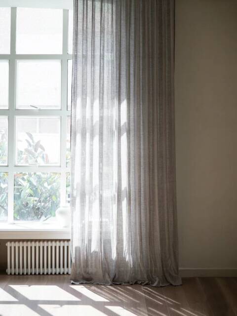 9 Colours, A Pair Of Linen Blend Sheer Curtains, Living Room Curtains, Caf?? Curtains, Privacy Curtains, Custom Made, Gray Curtains - image 1