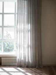 9 Colours, A Pair Of Linen Blend Sheer Curtains, Living Room Curtains, Caf?? Curtains, Privacy Curtains, Custom Made, Gray Curtains - thumbnail 1
