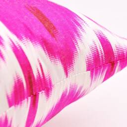 Handmade Pink Ikat Pillow Cover, Decorative Cushion - 20x20 Inch - thumbnail 3