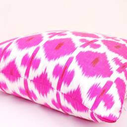 Handmade Pink Ikat Pillow Cover, Decorative Cushion - 20x20 Inch - thumbnail 4