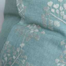 John Lewis & Partners Cow Parsley Fabric Cushion Cover Embroidered Duck Egg Pillow Throw Scatter Cover Country Home - thumbnail 3