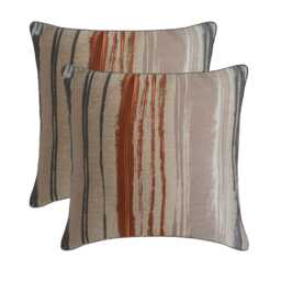 "Fall Pillow Cover Jacquard Silk Rust Orange Color 16""x16" - thumbnail 4