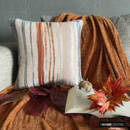 "Fall Pillow Cover Jacquard Silk Rust Orange Color 16""x16" - thumbnail 3