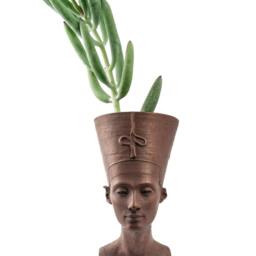 Nefertiti Succulent Planter Ancient Egypt Statue, 3D Printed Home Decor - thumbnail 3