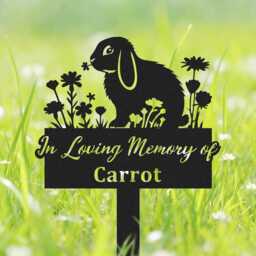 Custom Lop Rabbit Memorial Stake, Bunny Grave Marker, Metal Sign, Personalized Garden Decor, Pet Loss Gift, Sympathy Sign