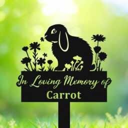 Custom Lop Rabbit Memorial Stake, Bunny Grave Marker, Metal Sign, Personalized Garden Decor, Pet Loss Gift, Sympathy Sign - thumbnail 2