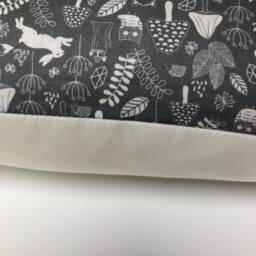 "1 X Wild Woodland Hares Owls Foxes Grey Cream Cushion Cover 16"" 18" - thumbnail 3
