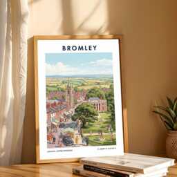 Bromley, London Borough Travel Poster - Vintage City UK England Illustration Art Print - thumbnail 3
