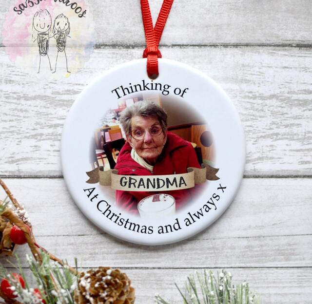 In Loving Memory At Christmas Ornament - Memorial Bauble Remembrance Ornament Photo Tree Decoration - image 1