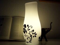 Floor Lamp Black & White With Mains Operation On/Off Switch